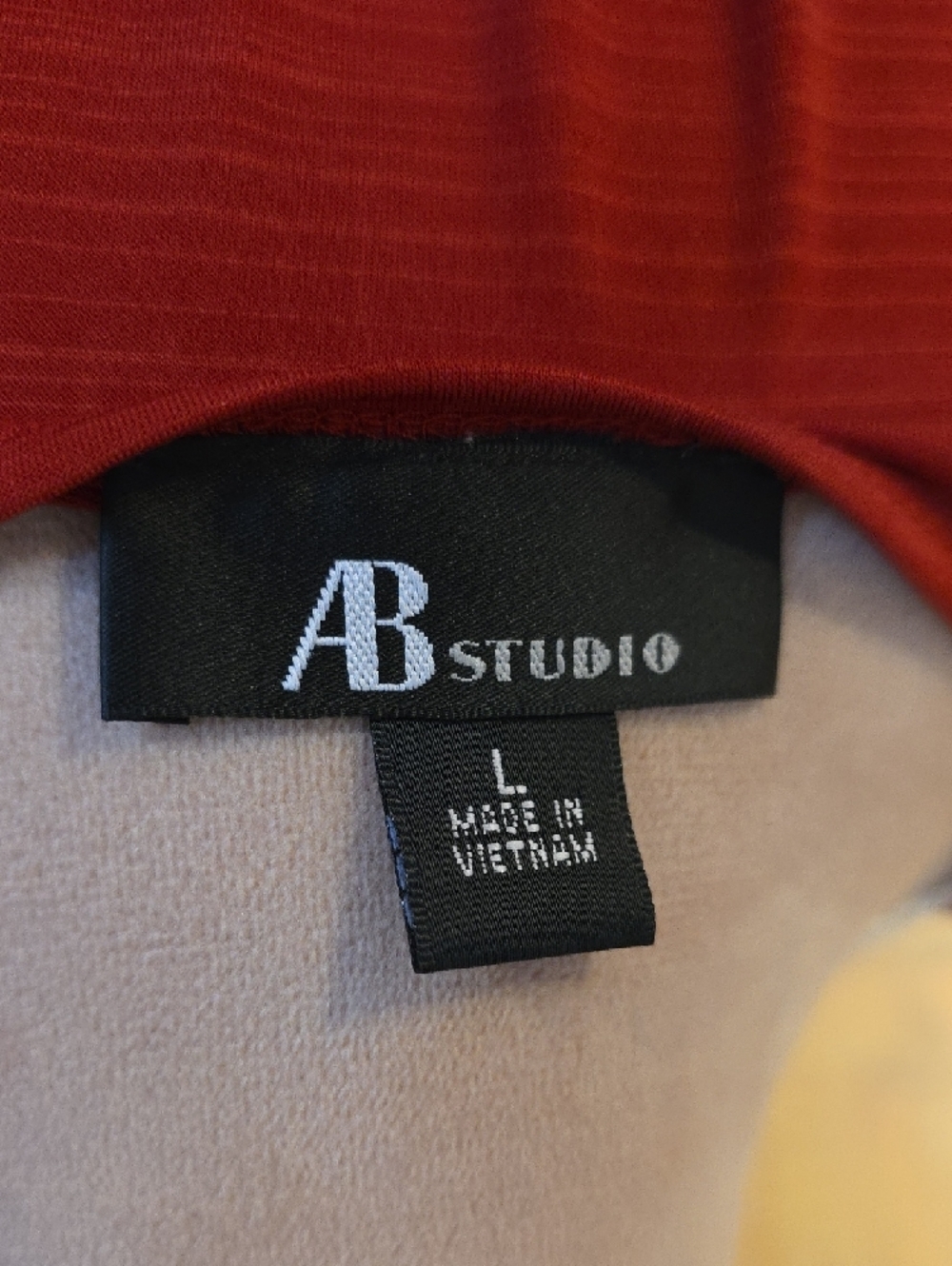 AB Studio Brick Orange V‑Neck Ruched Waist Tunic Top - Picture 2 of 9
